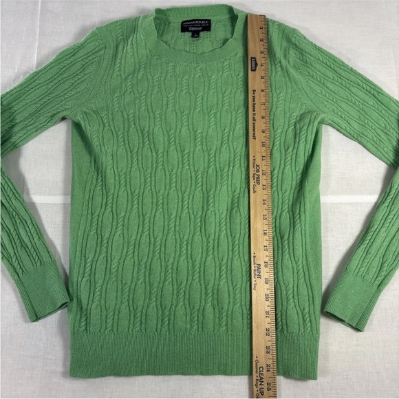 Banana Republic Filpucci Cable Knit Sweater Womens Lg Green Italian Wool Blend - Picture 8 of 12